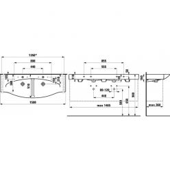 Раковина Laufen Palace [813706] 8.1370.6.000.104.1 150x51, двойной