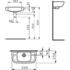 Раковина Laufen Pro [816957] 8.1695.7.000.106.1 50x25 с отв, справа