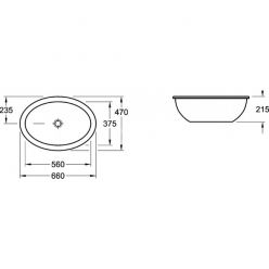 Умывальник встраиваемый Villeroy&Boch Loop&Friends 56,0x37,5 без отв. для смесителя, 61613001