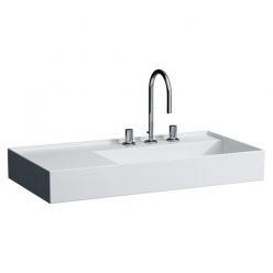 Раковина Laufen Kartell [810339] 8.1033.9.000.104.1 90x46 со скрытым переливом, полочка слева