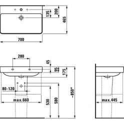 Раковина Laufen Pro S [810967] 8.1096.7.000.104.1 70x46,5