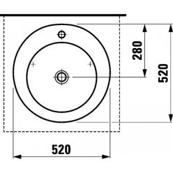 Раковина Laufen Alessi One 52x52 см, с отв. для смесителя, покрытие LCC, 8189714001041