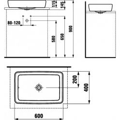 Раковина Laufen Pro [816952] 8.1695.2.000.112.1 60x40