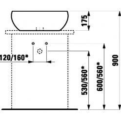 Раковина Laufen Alessi One 52x52 см, с отв. для смесителя, покрытие LCC, 8189714001041