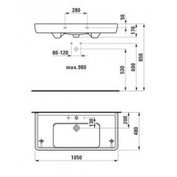 Раковина Laufen Pro [813958] 8.1395.8.000.104.1 100x48 накладная