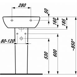 Раковина Laufen Pro [810951] 8.1095.1.000.104.1 55x44