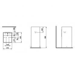 Рукомойник Laufen Kartell [811331] 8.1133.1.000.111.1 37,5x43,5 с 1 отв, для смесителя, скрытый перелив, напольный