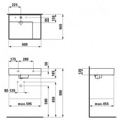 Раковина Laufen Kartell [810334] 8.1033.4.000.104.1 60x46, полочка справа