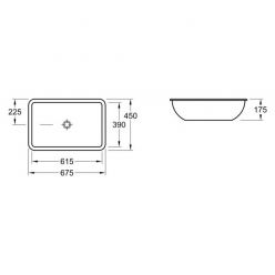 Умывальник накладной Villeroy&Boch Loop Friends 67,5х45, 61632001