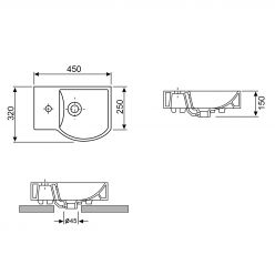 Настенная или накладная раковина Wellsee WC Area 151808000