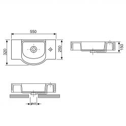 Настенная или накладная раковина Wellsee WC Area 151809000