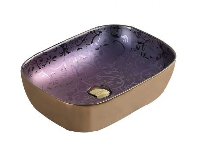 Умывальник Mexen Rita Violet/Gold 45.5x32.5, MEX-21084557