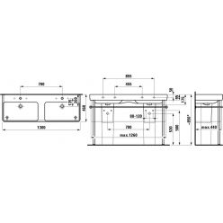 Умывальник двойной Laufen Pro S 814968 130x46