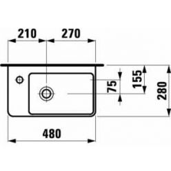 Умывальник мини Laufen Pro 815955 48x28 с отв, слева