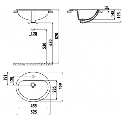 Creavit Умывальник TP овальный врезной на столешницу 45х52 см