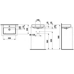 Умывальник Laufen Pro S 816961 45x34, покрытие LCC