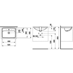 Умывальник встраиваемый Laufen Pro 811966 52,5x40