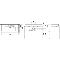 Умывальник столешница Laufen Pro S 816966 105x46