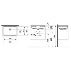 Умывальник встраиваемый Laufen Living City 812431 54,5x36