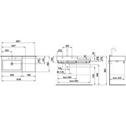 Умывальник столешница Laufen Living City 818432 100x46