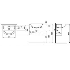 Умывальник подвесной Laufen Pro 812951 56x44