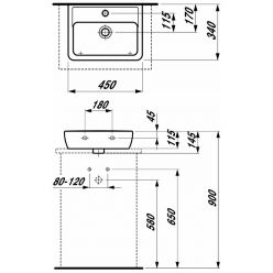 Умывальник накладной Laufen Pro 811952 45x34