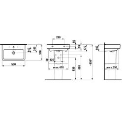 Умывальник Laufen Pro 818958 55x38 покрытие LCC