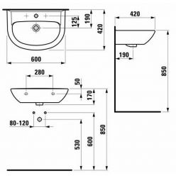 Умывальник Laufen Pro 814952 60x42