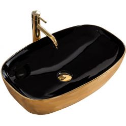 Умывальник на столешницу Rea Rich Gold/Black