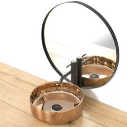 Умывальник на столешницу Rea SAMI розового золота