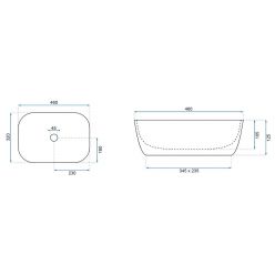 Умывальник на столешницу Rea Belinda Calala Marble
