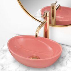 Умывальник на столешницу Rea Sofia Mini Pink Shiny