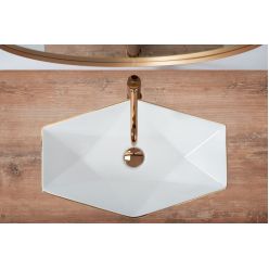 Умывальник на столешницу Rea Vegas Rose White Gold Edge