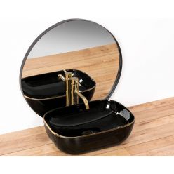 Умывальник на столешницу Rea Belinda Black Gold