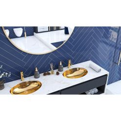 Умывальник врезной Rea Nel Gold