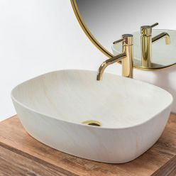 Умывальник на столешницу Rea Freja Ivory