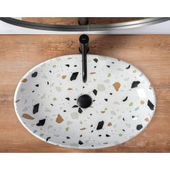 Умывальник на столешницу REA Olga Terazzo