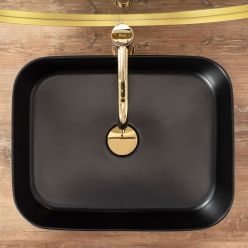 Умывальник на столешницу Rea Kaya Black Mat