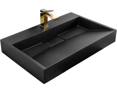 Умывальник на столешницу Rea GOYA Black Mat 70CM