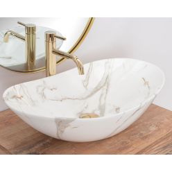 Умывальник на столешницу Rea Royal Shiny Aiax Marmur