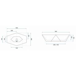 Умывальник на столешницу REA VEGAS BLACK MARBLE MAT
