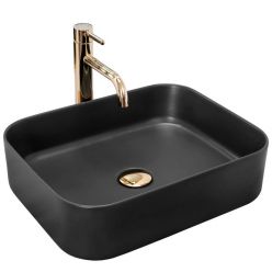 Умывальник на столешницу Rea Kaya Black Mat