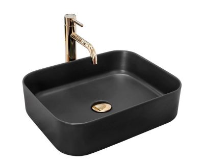 Умывальник на столешницу Rea Kaya Black Mat