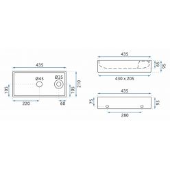 Умывальник врезной/стенный Rea Jasper