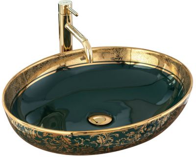 Умывальник Rea Margot Gold/Green