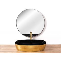 Умывальник на столешницу Rea Rich Gold/Black