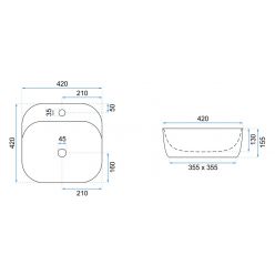 Умывальник на столешницу Rea Luiza 42 Light Grey MAT