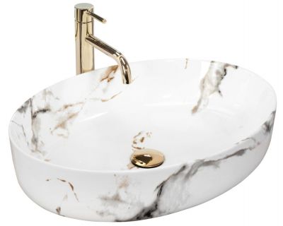 Умывальник на столешницу REA Queen Carrara Shiny