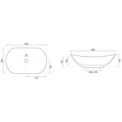 Умывальник на столешницу Rea Royal Black Edge