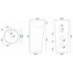 Умывальник Напольный REA Blanka